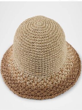 Eugenia Kim BAILEY Natural/Camel Ombré Straw Bucket Sun Hat BRAND NEW $165 MSRP
